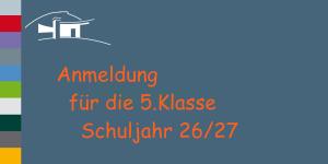 Anmeldung Klasse 5